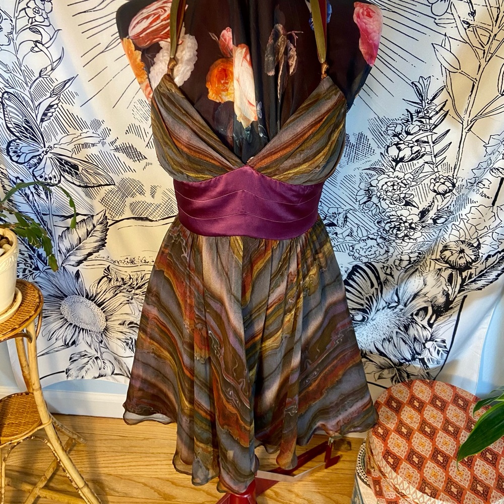 Stunning silk boutique artsy dress Size M